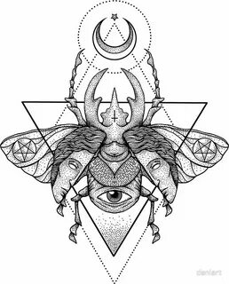 Occult Beetle II Sticker by deniart Geometric tattoo, Geomet