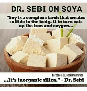 DR SEBI ON SOYA Soy Is a Complex Starch That Creates Sulfide
