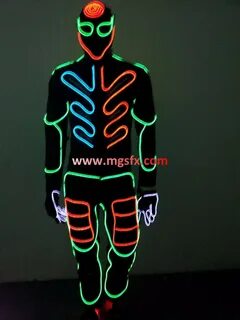 Неоновый свет костюм/EL провода одежда/ЖК костюм для танцев/