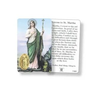 St Martha Laminated Prayer Card Catholic Prayers Pilgrim Sho