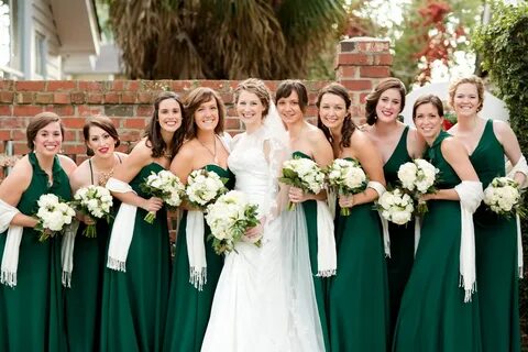 Emerald Green Winter Wedding Green bridesmaid dresses, Hunte