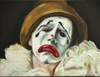 Peinture clown triste