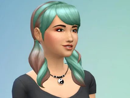 The Sims Resource - Dip Dyed Pigtails