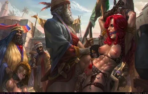 Misc Pic 006: Red Sonja and the Slave Market. - Sabu