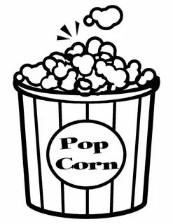Drawn popcorn coloring page - Pencil and in color drawn popc