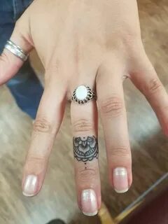 My mandala finger tattoo: Finger tattoos, Tiny finger tattoo