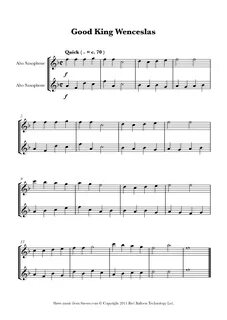 Good King Wenceslas Sheet music for Alto Saxophone Duet - 8n
