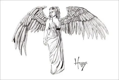 Female Realistic Angel Drawing - dream-inuyasha