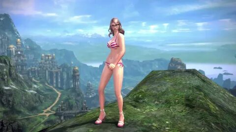 TERA Human Female Dyeable Striped Lace Up Bikini - YouTube