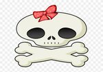 Skully Girl Clip Art - Cute Skull And Crossbones - Free Tran