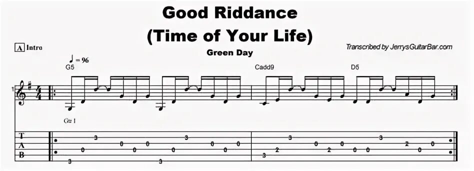 Good Riddance Time Of Your Life By Green Day Guitar Lesson M