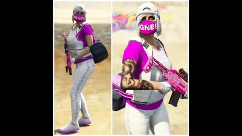 😍 Gta 5 Glitch 2 Modded Female White-Pink Black Outfits with