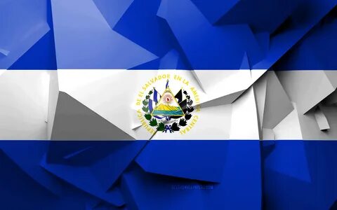 Скачать обои 4k, Flag of El Salvador, geometric art, North A