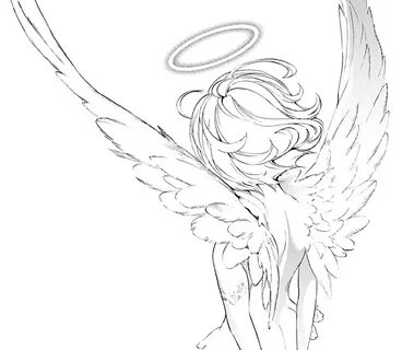 yamaken-chi Angel drawing, Angel manga, Wings drawing