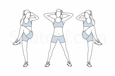 Standing Criss Cross Crunches Illustrated Exercise Guide Wor