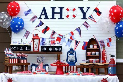 Ahoy there. Nautical birthday party, Nautical themed party, 