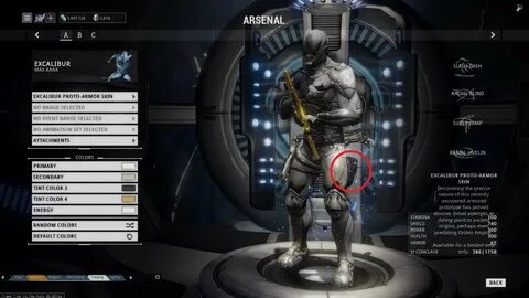 Excalibur Proto-Armor Skin - Art, Animation, & UI - Warframe