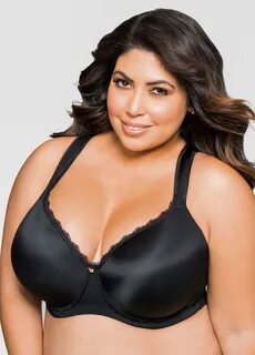 Extended Sizes! Black Full Coverage Butterfly Bra-Plus Size 