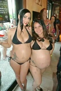 Pregnant twins Pregnant, Pregnant women, Bikinis