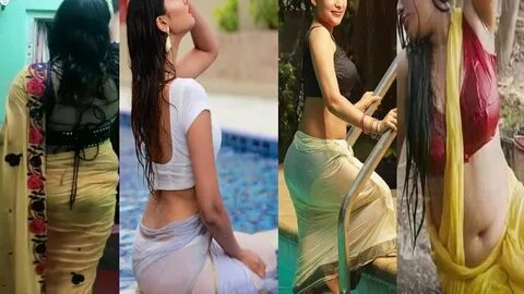 #Wet #look #hot #sexy #Indian #desi girls #with #saree in #V