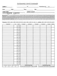 AAU Basketball Official Score Sheet - Edit, Fill, Sign Onlin