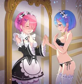 rem and ram (re:zero kara hajimeru isekai seikatsu) drawn by