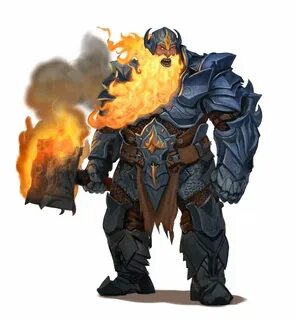 Male Fire Giant Chieftain - Pathfinder 2E PFRPG DND D&D 3.5 