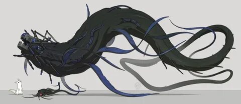 rain world : Leviathan Creature design, Fantasy beasts, Fant