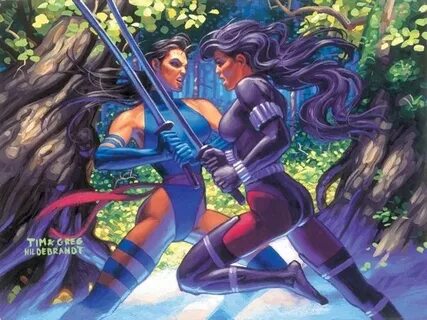 Psylocke vs Revanche by Greg & Tim Hildebrandt Psylocke, Mar