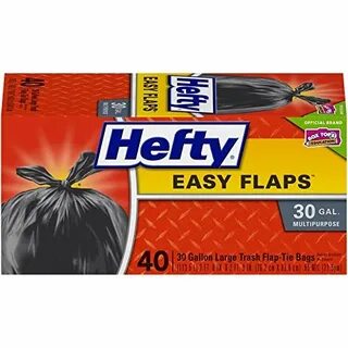 Hefty Easy Flaps Multipurpose Large Trash Bags, Unscented, 3