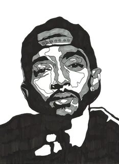 Black White Nipsey Hussle Poster Nipsey Hussle Print Digital