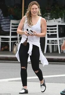 Hilary Duff opts for revealing tank top ensemble for lunch i