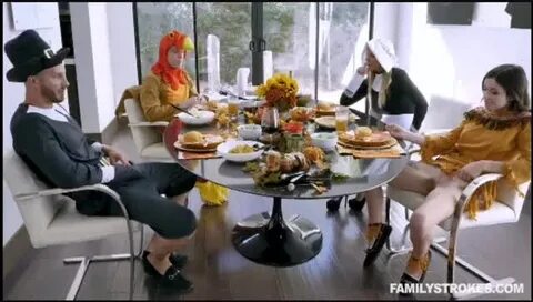 FamilyStrokes - Thanksgiving Snatch Stuffing - Porn Gif with