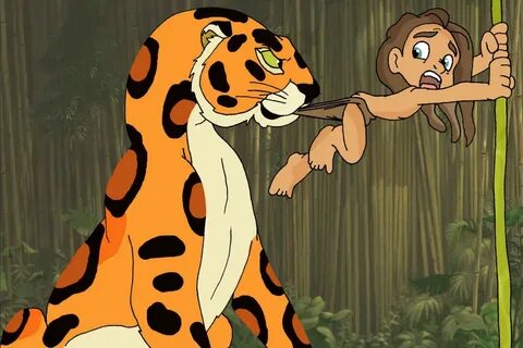 Sabor tugs on young Tarzan by Gloverboy23 on DeviantArt