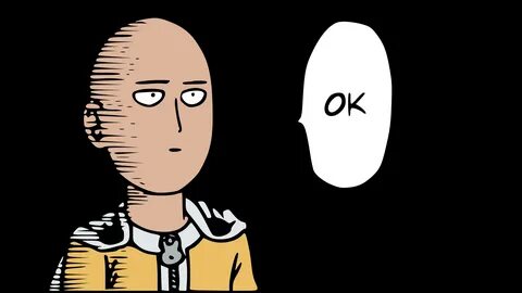 4K Wallpaper Saitama "OK" One punch man anime, Saitama one p