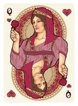 Nouveau BOURGOGNE Playing Cards Queen of Hearts - playing ca