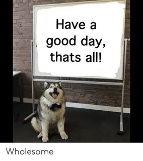 Have a Good Day Thats All! Wholesome Reddit Meme on ME.ME