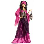 Gypsy/Wench Costume 4 Piece Deluxe Purple Dress Vest Headpie