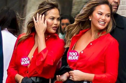 Chrissy Teigen Has Wardrobe Malfunction Nip Slip