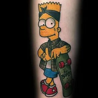 50 Bart Simpson Tattoo Designs für Männer - Die Simpsons Ink