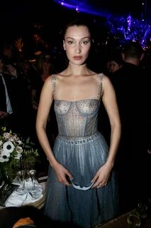Bella Hadid flashes her nipples in completely sheer dress as