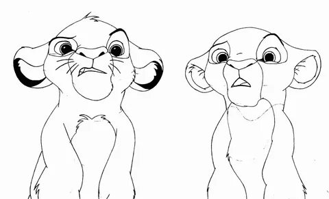 Lion King Simba And Nala Drawings Sketch Coloring Page