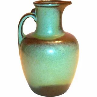 Vintage Frankoma Prairie Green Pottery Pitcher Green pottery