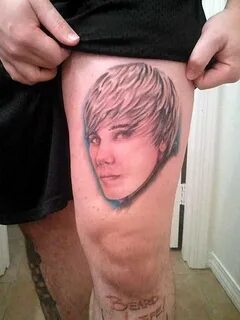 Karskin miehen raju tatuointi: Justin Bieber reidessä - Viih
