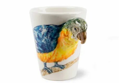 Керамическая чашка Попугай, элитные кофейные чашки с ручной 