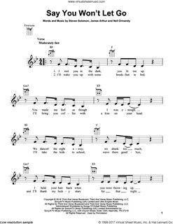 Arthur - Say You Won't Let Go sheet music for ukulele (PDF)