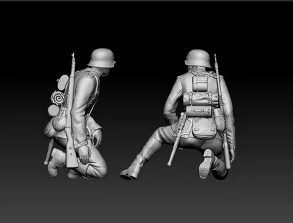 german officer and soldiers 3D Print Models in Figurines 3DE