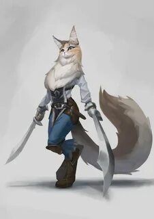 RF Swift River, A No-nonsense Tabaxi Fighter Cat character, 