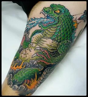 ☆ Enrico Galli Tattooer ☆ on Instagram: "Godzilla finished!!