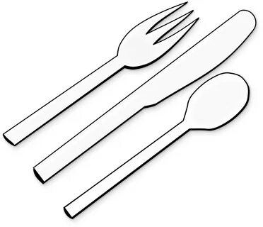 Download Cutlery Clipart Black And White - Clipart Cutlery P